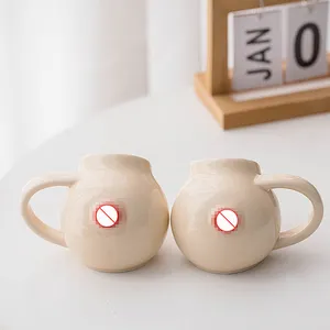 Забавная керамическая доломитная кружка, чашка, кофейная кружка 3D в форме груди с рукояткой для подарка другу