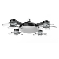 Ventilateur de plafond avec lumière 2 en 1, ampoule LED, lampe suspendue pour salon, chambre à coucher