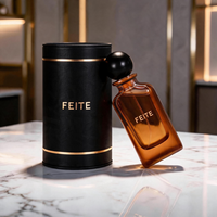 Flacon de parfum coloré personnalisé, nouveau design, 80 ml, flacon en verre à sertir avec boîte et bouchon en bois