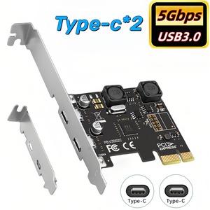 <span class=keywords><strong>2</strong></span>ポートPCI-E-USBType C拡張カード5Gbps高速PCIE-Type-CデュアルポートHUBコンバーターアダプターカードセルフパワー - Product Image 2