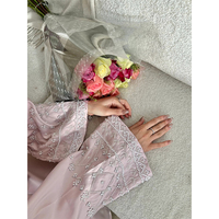 Vêtements islamiques 2026, nouvelle abaya pour l'Aïd, design brodé, vente en gros, robe abaya pour femmes avec de magnifiques détails perlés à la main