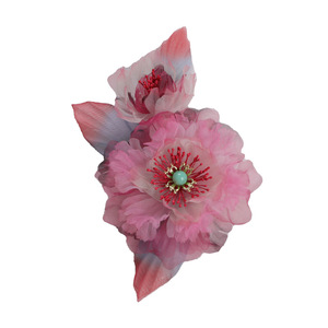 Nuevo Diseño de Primavera, Diadema Hanfu Original Hecha a Mano con Flores de Seda en Degradado Púrpura-Rojo, Horquilla Suave, Flor Estampada en Caliente - Product Image 3