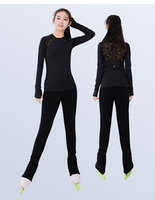 Nouveau haut d'entraînement de ballet pour enfants, quatre saisons, brossé, haute élasticité, avec dentelle australienne diamantée, manches longues, pour adultes