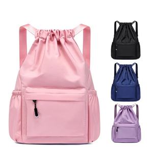 Factory Custom Drawstring Backpack Sports Polyester Fashion <b>Waterproof</b> Storage Simple Travel Basketball Foldable Drawstring <b>Bag</b> - Product Image 1