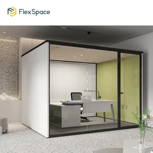 Flexspace 2024 ใหม่สํานักงานที่กําหนดเองฝักสําเร็จรูปในร่มCube Office Shedแคปซูลรีสอร์ทมือถือห้องโดยสารพื้นที่ทํางานสําเร็จรูปพร้อมCE