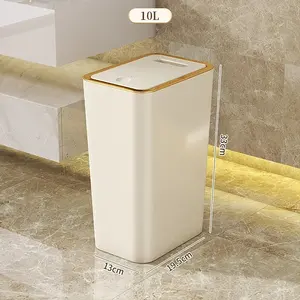 Poubelle anti-odeur 10L avec design moderne à ouverture facile, en plastique durable, pour salle de bain et cuisine, gain de place, étanche - Product Image 6