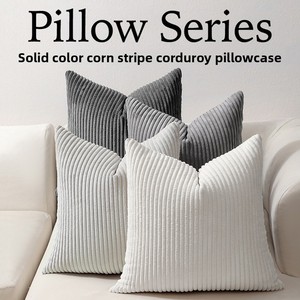 Housse de <span class=keywords><strong>coussin</strong></span> ChamXue, taie d'oreiller unie en velours côtelé, style nordique, carrée, pour canapé <span class=keywords><strong>et</strong></span> chevet, housses de <span class=keywords><strong>coussin</strong></span> décoratives - Product Image 1