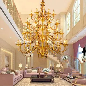 Европейские подвесные лампы королевского двора, медные свечи, люстра в стиле барокко, украшение для спальни, потолочный светильник