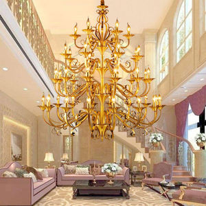 Lampes suspendues européennes, style cour royale, en cuivre, lumières de bougies, lustre <span class=keywords><strong>baroque</strong></span>, décoration, <span class=keywords><strong>plafonnier</strong></span> pour chambre à coucher - Product Image 1