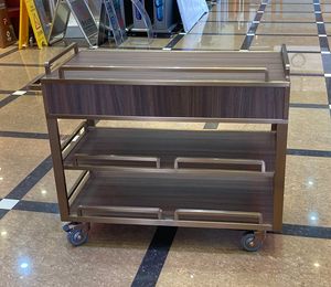 รถเข็นกลิ้ง3ชั้นเคลื่อนที่เคลื่อนที่ได้มีบาร์ขนมหวานอาหารชาโต๊ะเสิร์ฟพร้อมลิ้นชัก2ชั้นล็อกเกอร์สำหรับโรงแรม - Product Image 6