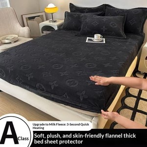 Tapis de lit imprimé en polyester, résistant à l'eau, avec bords renforcés, pour la protection du matelas, 300 fils au pouce carré, luxe léger - Product Image 1