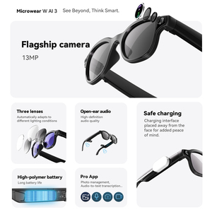 Gafas Inteligentes W93 con Cámara de 13 MP, IA 3, Traducción en Tiempo Real, Resistencia al Agua IP67, Carga Magnética y Experiencia de Uso Ergonómica - Product Image 3