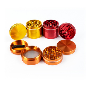 63 mm Customized Black Zinc Aluminum Alloy Tobacco <b>Grinder</b> 4 Part Large <b>Herb</b> <b>Grinder</b> - Product Image 5
