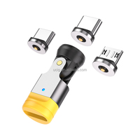 Adaptor magnetik 1pin rotasi 540 3 in 1 Universal Tipe C & IOS & mikro menghubungkan adaptor pengisian (2026 Model baru)