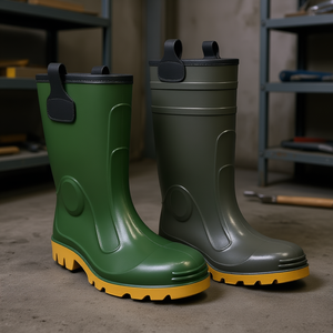 Botas de Seguridad TTAKE Verdes de PVC con Suela de Goma para Protección Laboral - Product Image 3
