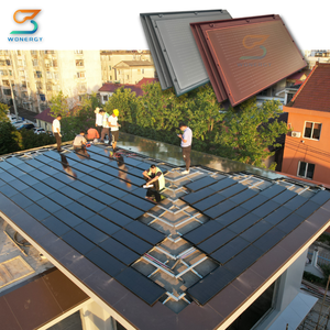 Système d'énergie <span class=keywords><strong>solaire</strong></span> pour toiture, modules photovoltaïques intégrés en verre simple <span class=keywords><strong>sur</strong></span> structure de toit, panneaux solaires haute efficacité pour toiture résidentielle - Product Image 4