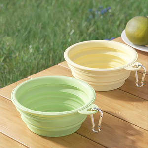 Cuenco de agua plegable de silicona para mascotas de 350-1000ml, para comida de perro, para acampar al aire libre, viajes, suministros plegables portátiles, platos con mosquetón - Product Image 6