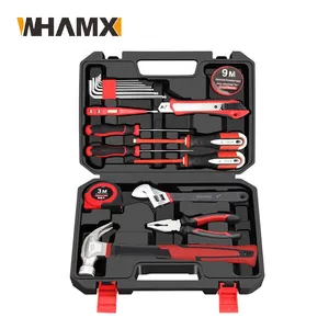 WHAMX 19 Pcs Household Repair Craftsman Toolkit Tool Kit Box Sets Professional