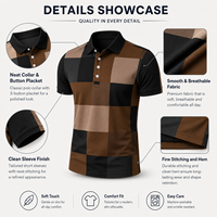 Erkek Nakışlı Düz Örme Kısa Kollu Nefes Alabilen Hızlı Kuruyan Günlük Esnek Kumaş Slim Fit İş Golf Üstü Cepli Çok Amaçlı