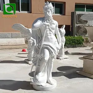 2023 Hot Sale Greek Statue White Marble Poseidon Sculpture