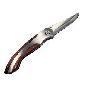 سكين متعدد الوظائف للتخييم والصيد من الفولاذ المقاوم للصدأ مع مقبض خشبي وشفرة 7.5 سم للاستخدام الخارجي - Product Image 5