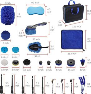 Kit di strumenti per la pulizia dell'autolavaggio da 29 pezzi Kit per la pulizia degli <span class=keywords><strong>interni</strong></span> con dettagli per <span class=keywords><strong>auto</strong></span> Set di pennelli Kit per la pulizia degli <span class=keywords><strong>interni</strong></span> con borsa per il trasporto - Product Image 3