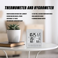 Thermomètre hygromètre numérique sans fil 5043 avec capteur extérieur/intérieur, réveil, rétroéclairage LCD, surveillance climatique domestique