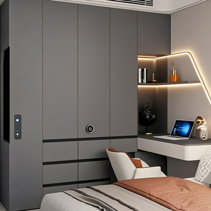 Armoire de chambre moderne, commode, meuble de dressing, meuble de rangement, bibliothèque en aluminium, étagère d'angle pour <span class=keywords><strong>bureau</strong></span> à domicile, 10 étagères - Product Image 5