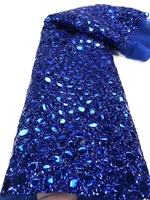 Tissu africain en dentelle à paillettes Tissu pour robe de soirée de mariage 100% Polyester Or Grands tissus en dentelle à paillettes