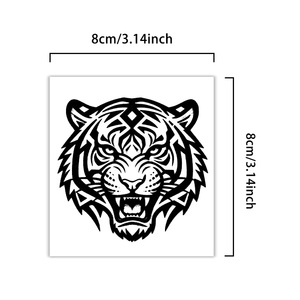Tatuaje Temporal de <span class=keywords><strong>Cabeza</strong></span> de Tigre Dominante, Tatuaje Semipermanente Impermeable con Duración de 2 Semanas, Pegatinas de Tatuaje Herbal Realistas - Product Image 2