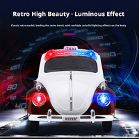 Modèle de voiture taxi rétro en gros pour enceinte sans fil avec lumières RVB colorées, cadeau en plastique pour fêtes et bureau à domicile