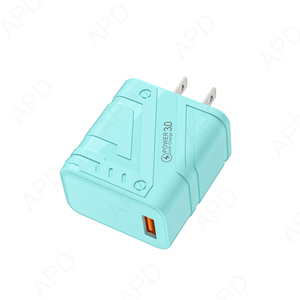 Cargador de viaje inteligente QC3.0 1 interfaz USB Macaron teléfono móvil Cable de EE. UU. Para <span class=keywords><strong>Samsung</strong></span> Scooters Laptops cargador Gan Material - Product Image 1