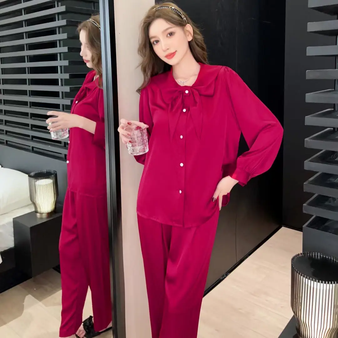 Sexy Silk Women Sleepwear Lingerie Ladies Night Wear Pajamas Set Women Sleeping Dress