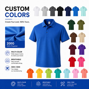 เสื้อโปโลถักโพลีเอสเตอร์แบบยูนิเซ็กซ์ น้ำหนัก 200 กรัม แขนสั้น พิมพ์ลายโลโก้ ไซส์ใหญ่ จำหน่ายจำนวนมาก สไตล์ใหม่ทันสมัย หลากหลายสี คุณภาพสูง - Product Image 3