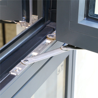 Ventanas Abatibles Modernas, Sólidas y Resistentes a Huracanes, Serie 88, de Aleación de Aluminio con Arco Superior, Doble Vidrio Templado, para Apartamentos