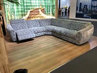 Modernes Neues Elektrisches Ecksofa mit Liegefunktion und Kabelloser Ladestation Holzrahmen Bewegungssofa für Wohnzimmer