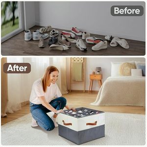 Shoe Organizer for Wardrobe Shoe Storage Containers Linen Multifunction Adjustable Dividers <b>Saving</b> Shoe <b>Box</b> Organizers Bins - Product Image 3