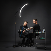 Lampe de sol LED pliable en aluminium de 28 pouces pour salon de tatouage, lumière de sol pour cils, dimmable 3000-6000K, CE RoHS, logo OEM, 2800LM