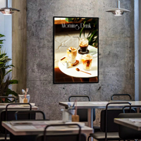 Lightbox LED Sottile per Pubblicità con Facile Cambio Poster, Espositore Luminoso per Menu e Promozioni in Negozio