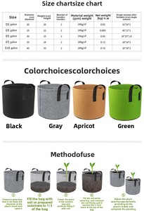 X140 Garden Hotsale Sacs <span class=keywords><strong>de</strong></span> culture réutilisables en feutre pour plantes - Product Image 4