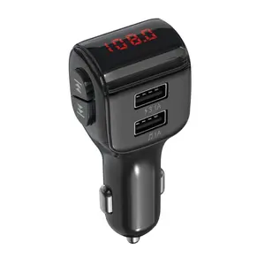 Dual USB A01 car kit Fm transmitter car USB 3.1 phone charger support USB disk music playing