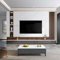 Ensemble meuble TV et table basse minimaliste moderne avec rangement, meubles de salon de luxe pour appartement et villa