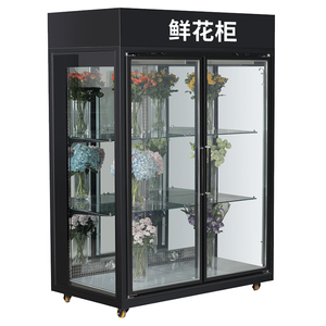 Réfrigérateur commercial à fleurs à température unique avec 2 portes ouvertes en verre refroidisseur vertical pour fleuristes fleurs de refroidissement à l'air - Product Image 5