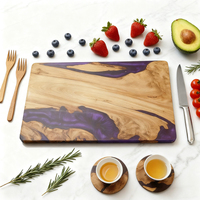 Gadgets pour la maison 2026 Planche à découper rectangulaire en résine et bois personnalisée multifonctionnelle facile à nettoyer pour la cuisine