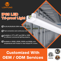 Projecteur LED Tri-Proof ETL pour Parking et Garage, IP65 IK10, 8 pieds, 120W, 5000K, en Aluminium Résistant aux Chocs