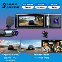 Kamera Mobil 3.16 Inci Black Box 4k Wifi Gps Dashcam 3 Kamera Mobil 3 Saluran WIFI ADAS 4k Dash Camera 3 Lensa Wifi Gps 4k Dash Cam