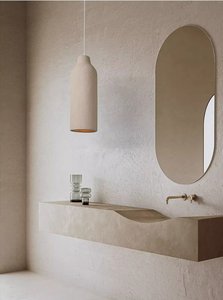 Lampe de chevet minimaliste pour chambre à coucher, en <span class=keywords><strong>ciment</strong></span>, style japonais, pour hôtel, restaurant, bar, décorée avec un seul lustre, luminaire suspendu Wabi Sabi - Product Image 4