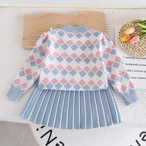 Tête de tigre mignon tricoté deux pièces Cardigan <span class=keywords><strong>pull</strong></span> <span class=keywords><strong>jupe</strong></span> pour filles et enfants vêtements d'hiver décontractés - Product Image 4