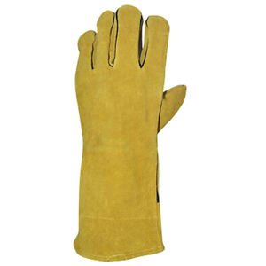 ถุงมือเชื่อมทิกทนความร้อนของผู้ชายอุปกรณ์หนังสำหรับทำงานประจำวันและบริการดับเพลิง - Product Image 2