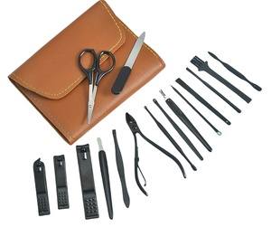 Hot 16Pcs En Acier Inoxydable Professionnel Coupe-Ongles Ensembles Mens Nail Toilettage Kit <span class=keywords><strong>Manucure</strong></span> Ensemble Avec Voyage Étui En <span class=keywords><strong>Cuir</strong></span> - Product Image 3